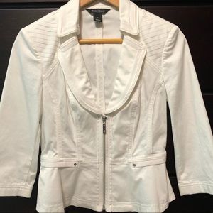 White House Black Market white cotton jacket